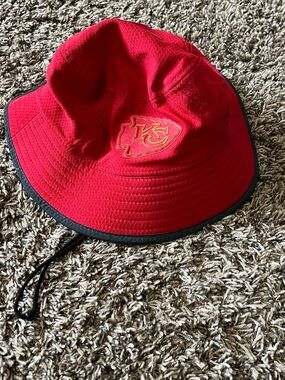 New Era Red Kansas City Chiefs Bucket Hat with Black Trim